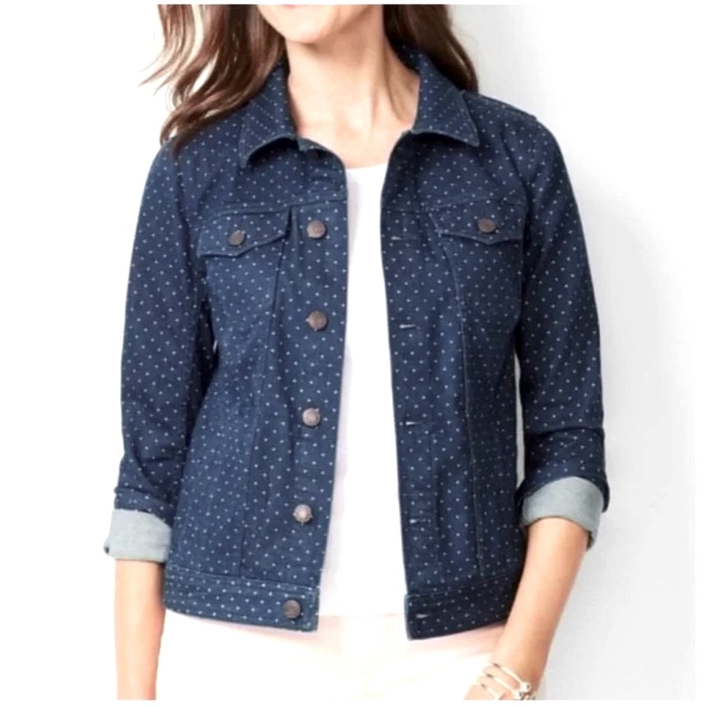 Talbots polka dot denim jacket - Picture 7 of 10